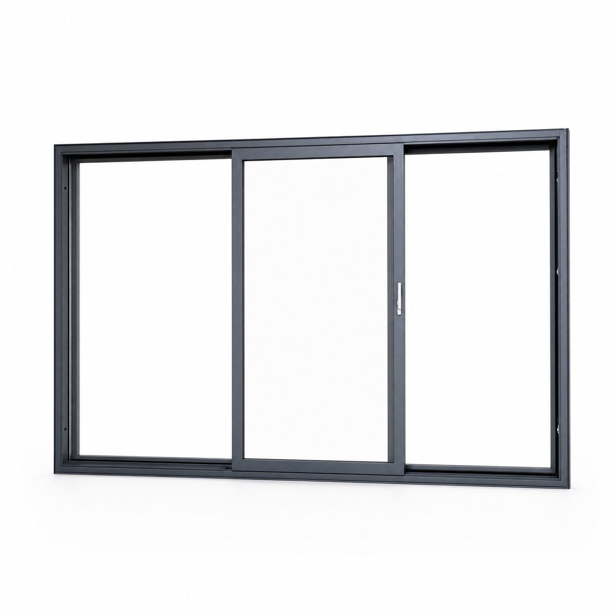 Ultra-low flush threshold sliding door track integrated seamlessly into interior wood flooring